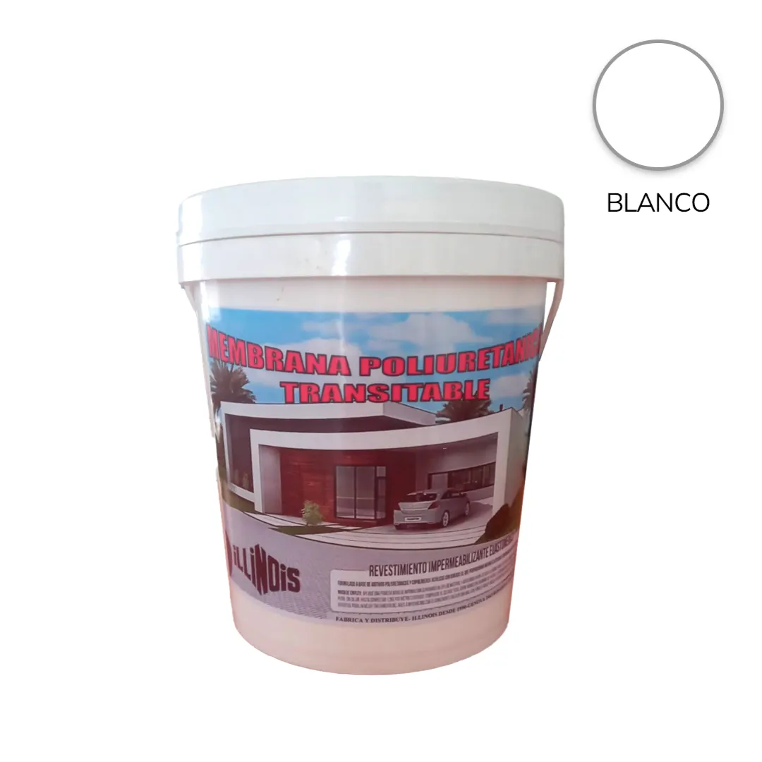 MEMBRANA ACRILICA POLIURETÁNICA TRANSITABLE 4KG COLOR BLANCO